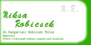 miksa robicsek business card
